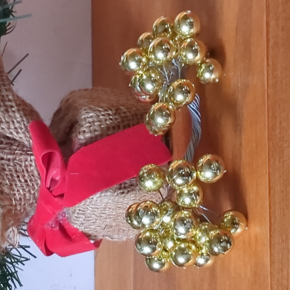 Vintage Beaded Silver And Gold Wire Ties For Gift Wrap, Red Bows And Gift Lables